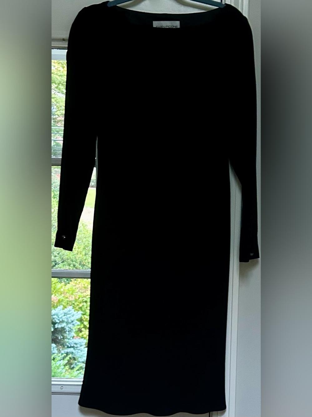 Evan Picone Black Long-Sleeve Sheath Dress